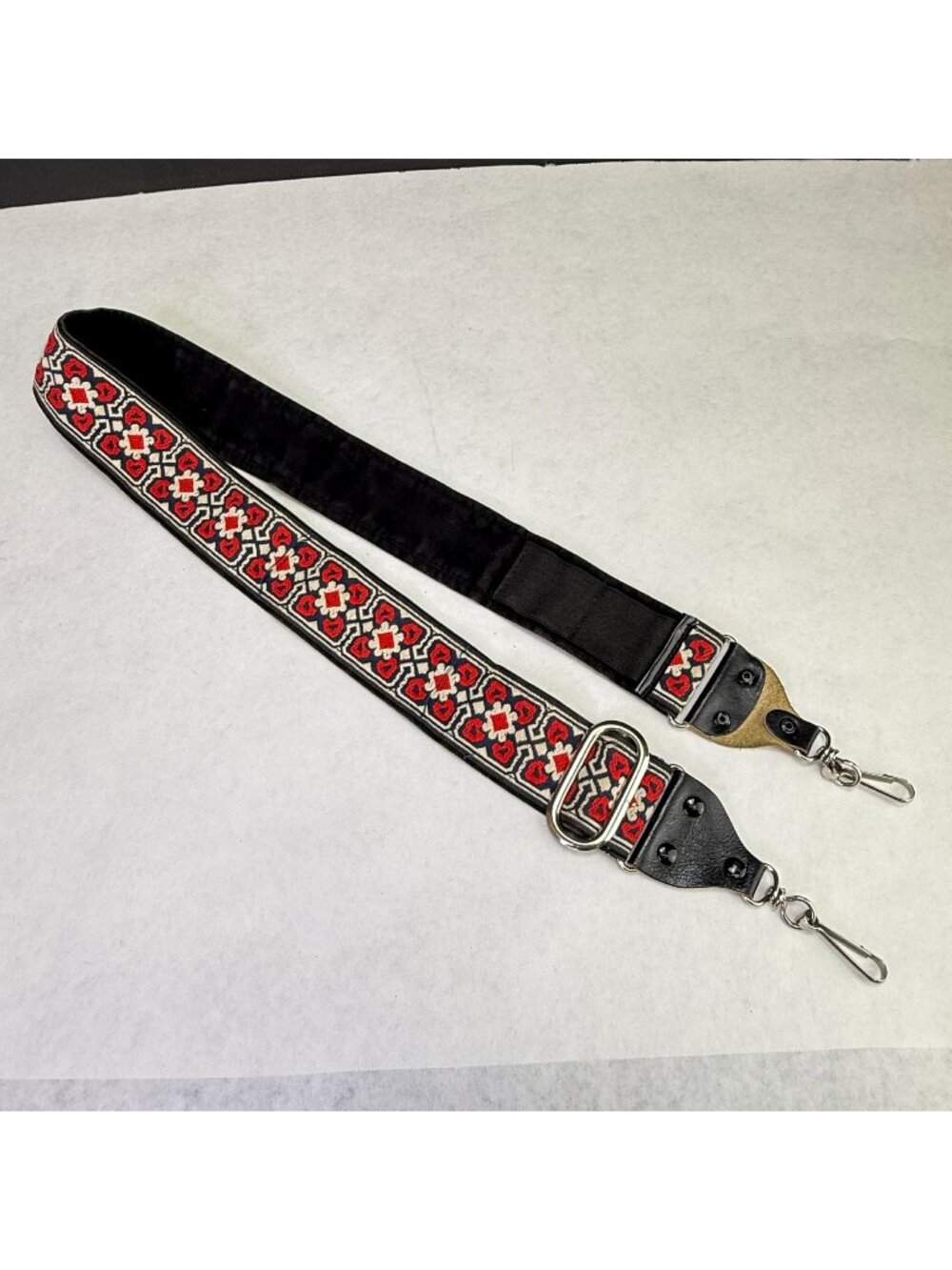 Vintage Retro Hippie Camera Neck Strap With Film Loops Red White Blue Design